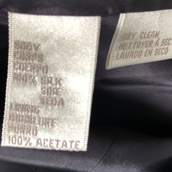 Jones New York Women’s Vintage 90s Navy Blue Silk Double Breasted Blazer Size 10 - Picture 9 of 10